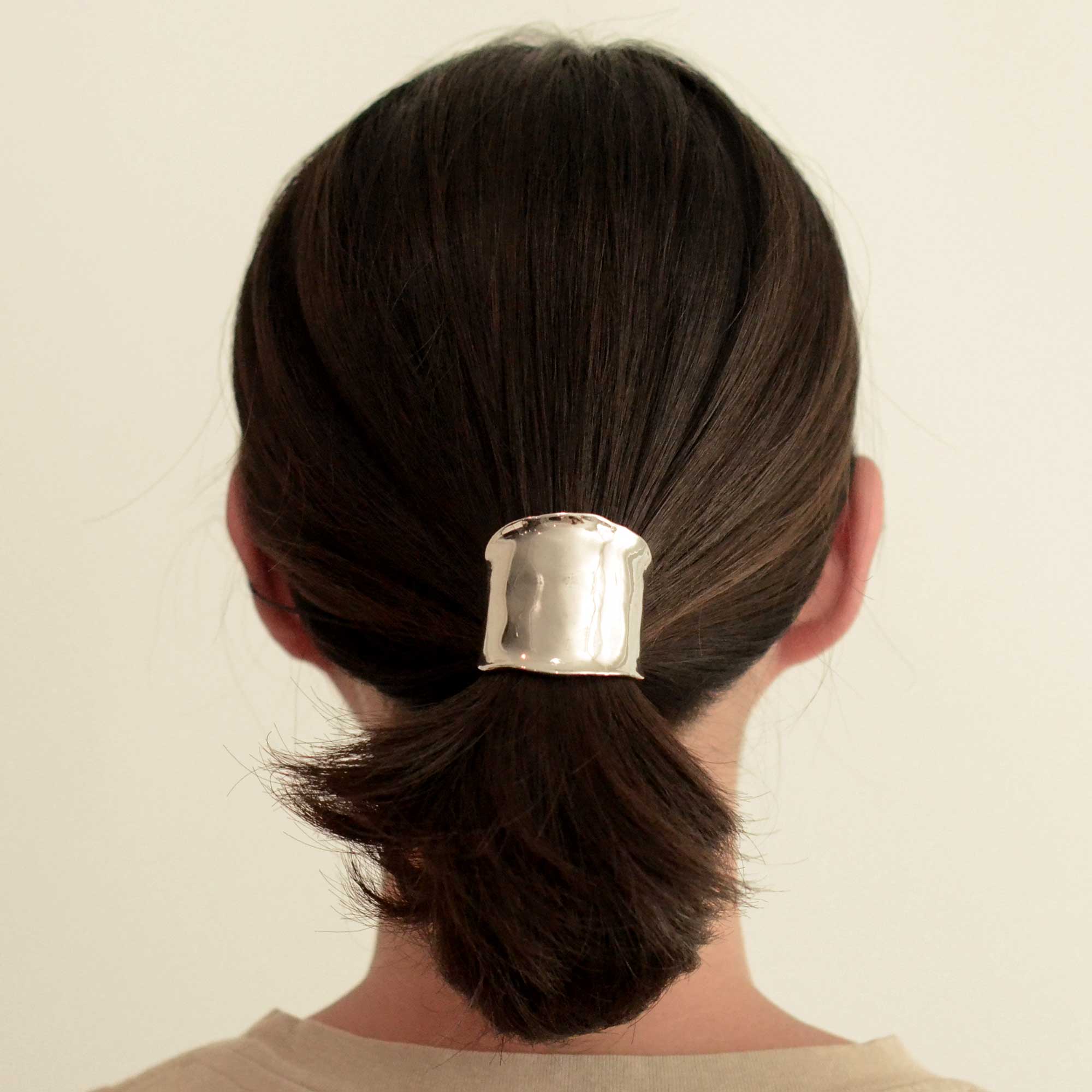 Metal Ponytail Cuff Stick - Silver