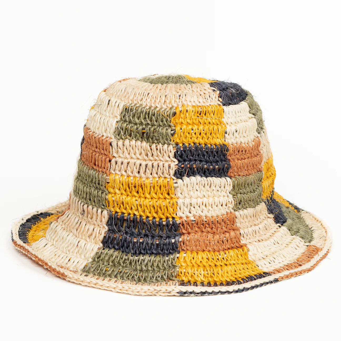 Woven Bucket Hat (Multi Checkered)