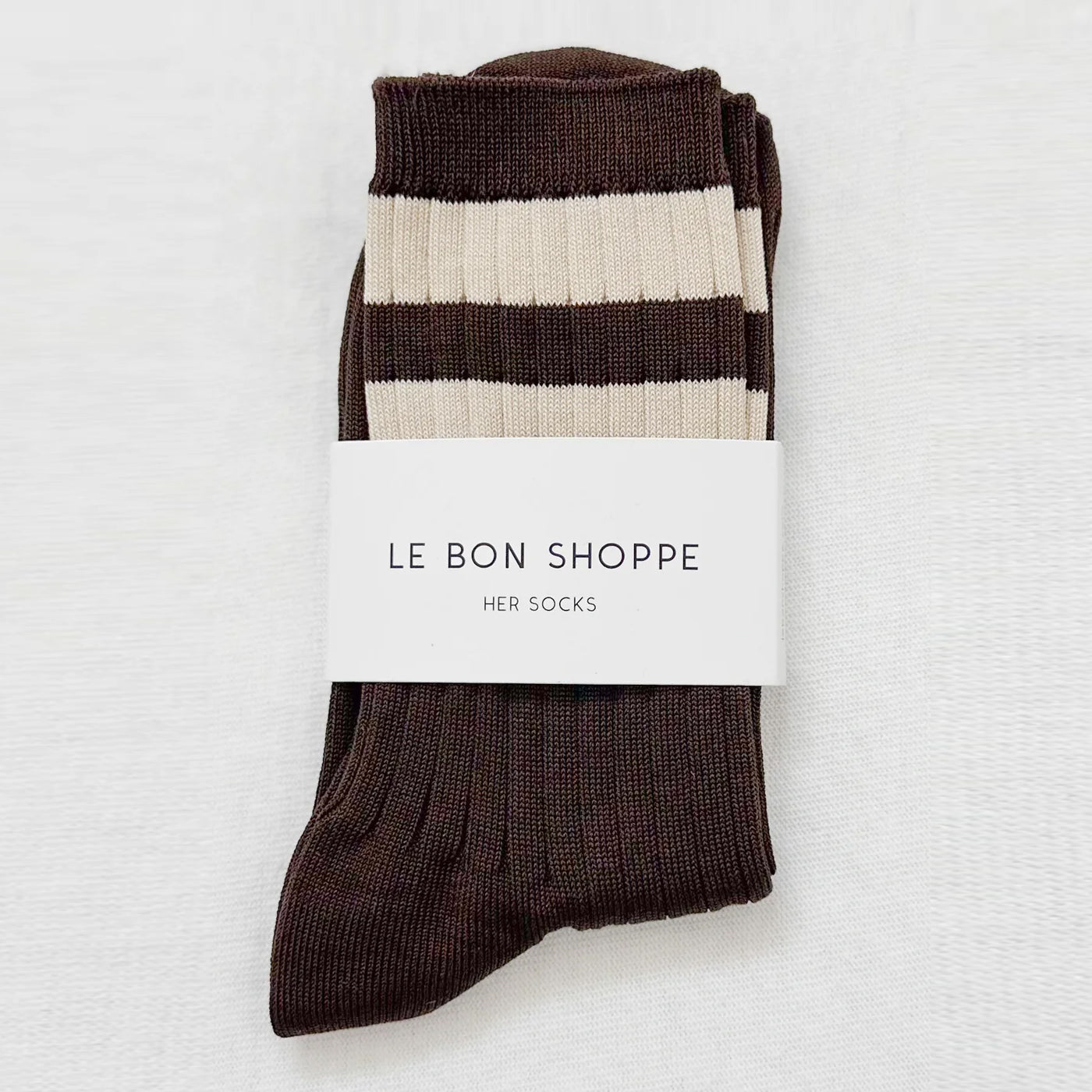 Le Bon Shoppe Her Varsity Socks - Ribbed Crew Sock in Espresso – AYI