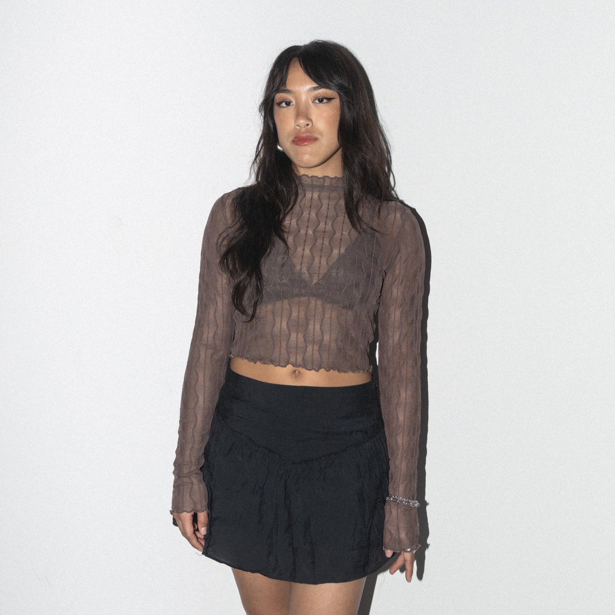 Abra Jacquard Mesh Top