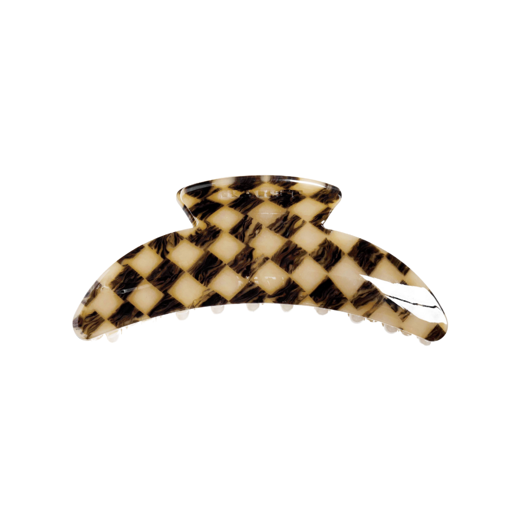Slim Large Claw Clip - Faded Checker