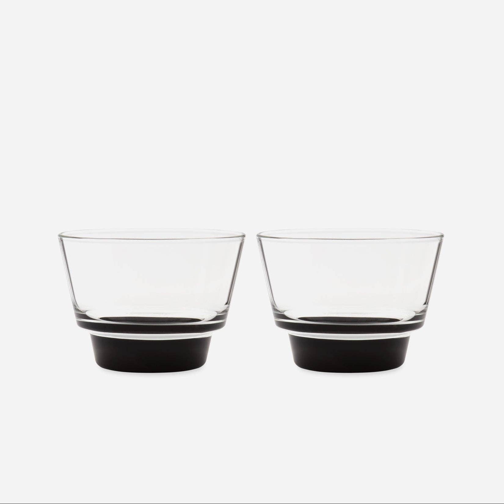 Cirrus Stackable Glass (Black) - Set of 2