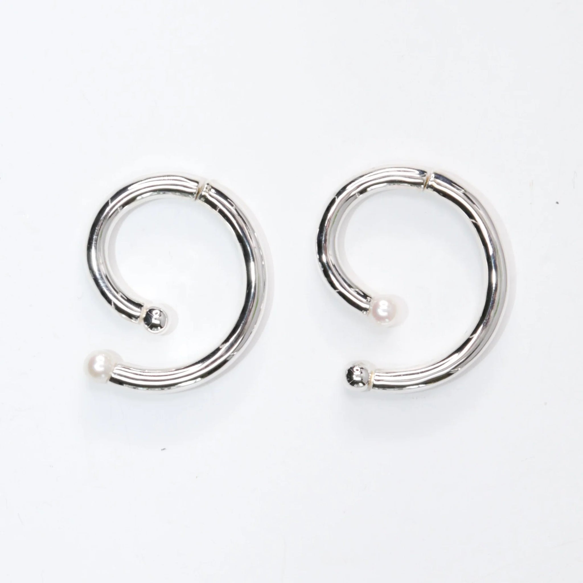 Girl With A Pearl Earring - Sterling Silver Pearl Hoops