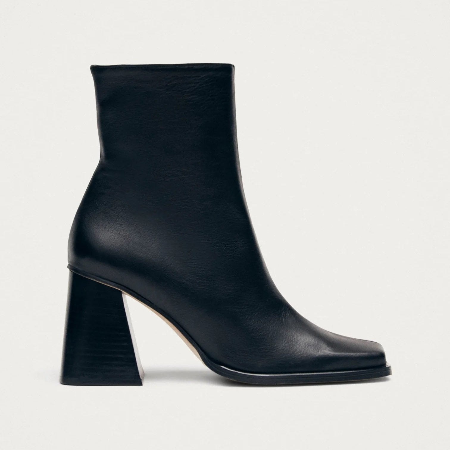 South Black Leather Ankle Boots